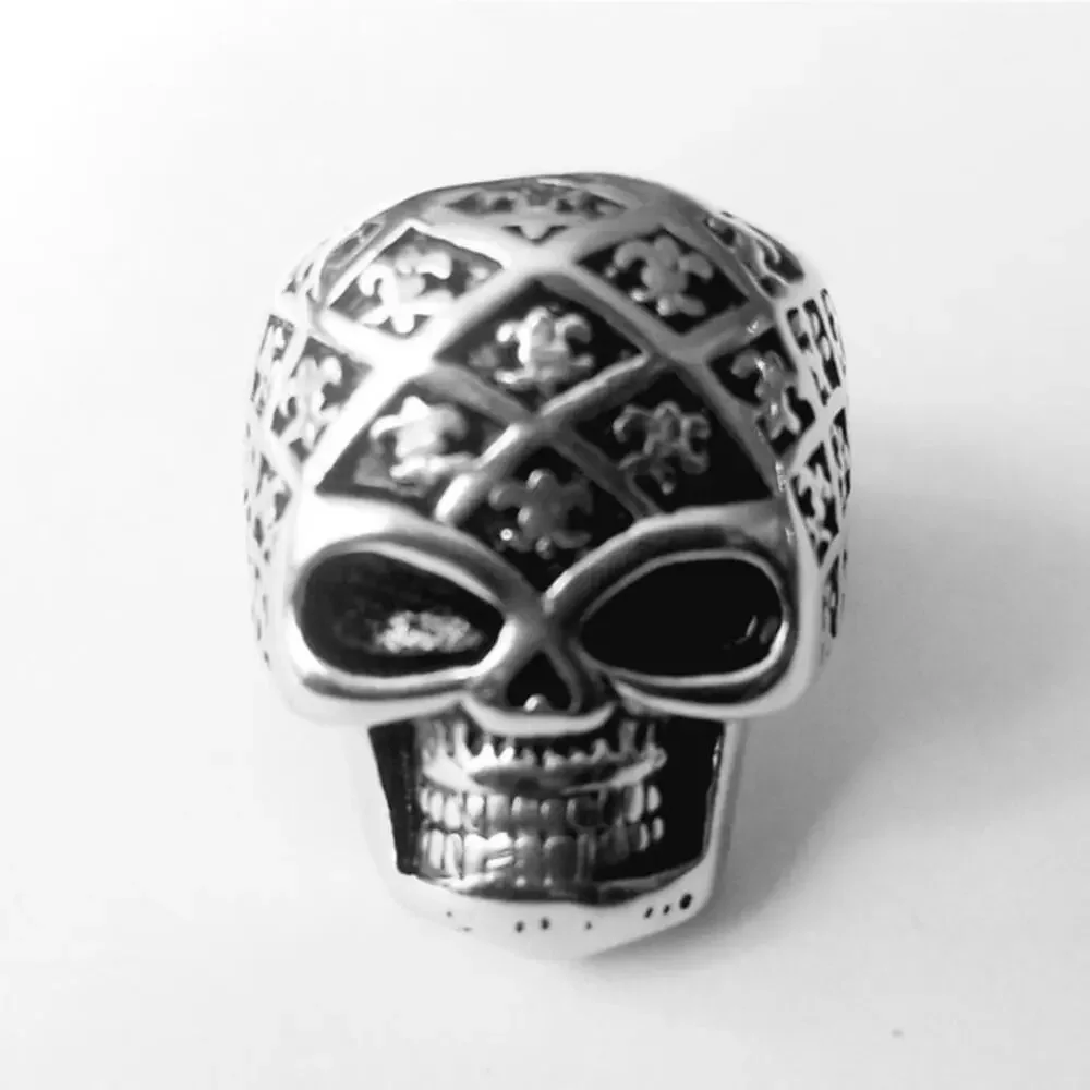 Men’s 316L stainless steel skull‎ biker ring tarnish resistant size 9